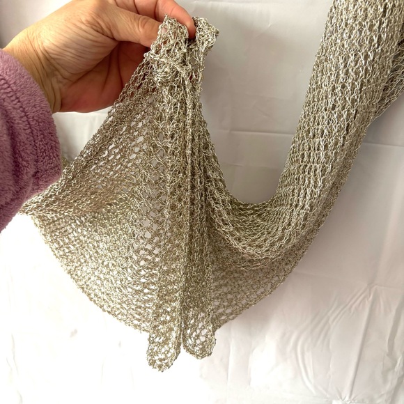 Meshki Silver Hilton Diamanté Mesh Crop Top SZ S Worn Once - Picture 5 of 12